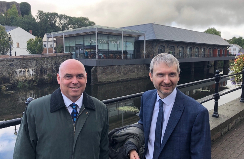 PIC CAP (L-R): Local AM Paul Davies is pictured with Mike Cavanagh, Head of Leisure and Cultural Services at Pembrokeshire County Council