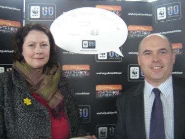 Pembrokeshire's Conservative Assembly Members are pictured backing WWF's Earth Hour and urging people, schools and business in the county to also sign up to the big switch off to show they care about climate change.